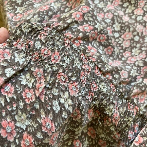 Peasant Blouse & Maxi Skirt Set Vintage Calico Floral Print Home Made - Picture 11 of 11